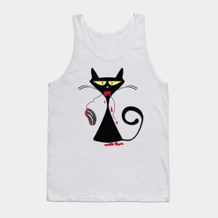 Red Blood Cat with Computer Mouse Tank Top